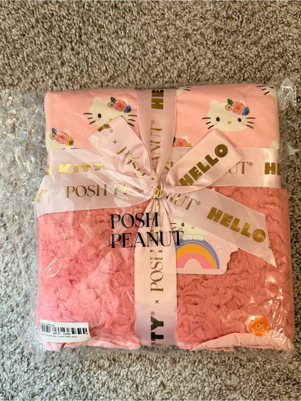 Posh Peanut Pink Hello Kitty Kids Pajama Set with Rose Accents